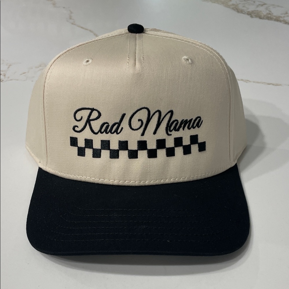 NWT Rad Mama with checkered design SnapBack Hat with Black Brim